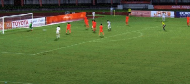 半场-U23国足1-1朝鲜U23 张玉宁头球破门吴曦献助攻毛伟杰染黄